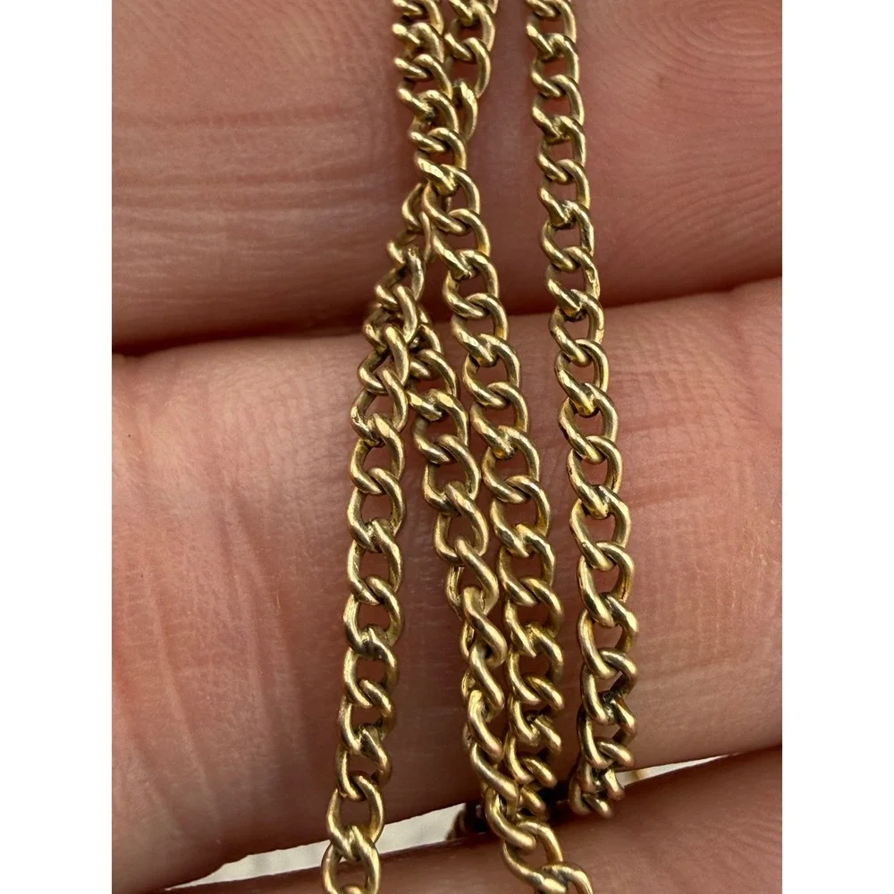 Vintage H&H Gold Filled Watch Chain Gold Tone Fancy Slider  48